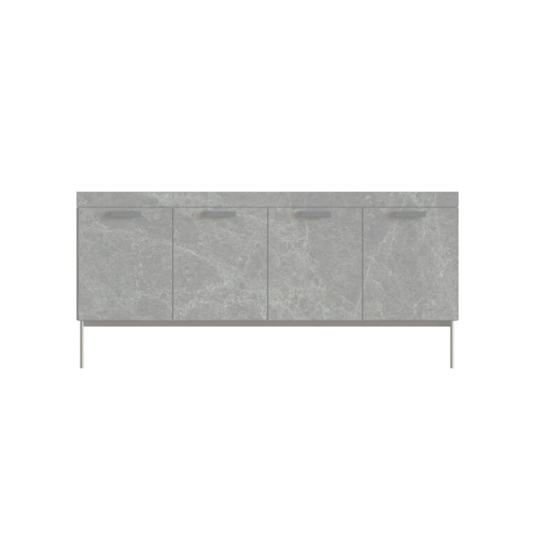 Aparador para Jardín revestido de Piedra Natural e Inox. - Imagen 4